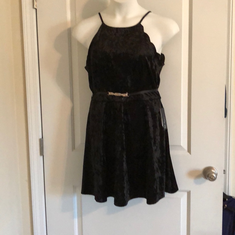 Velour black dress